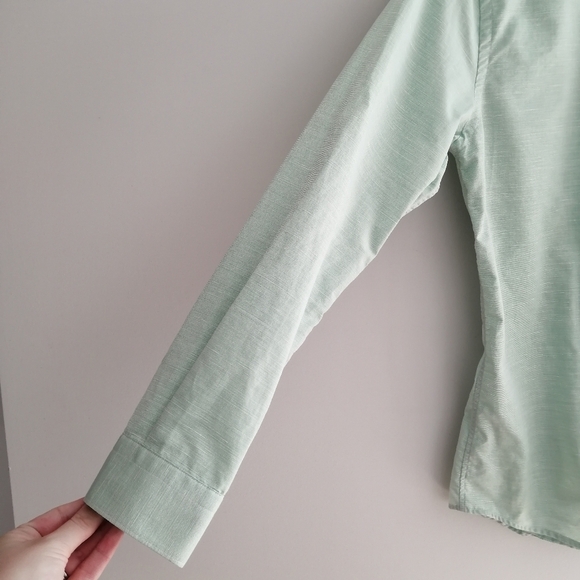 Eton Super Slim Fit Men's Dress Shirt Green Cotton Linen Blend 14.5 w 32" Sleeve - Picture 8 of 16